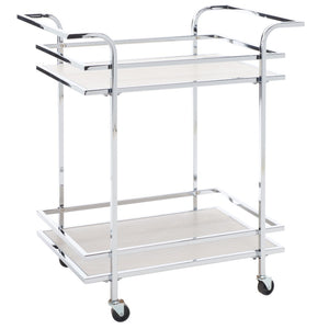Lameris Stylish Two-Tier Bar Cart with Curved Handles for Elegant Entertaining and Storage Solutions