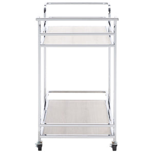 Lameris Stylish Two-Tier Bar Cart with Curved Handles for Elegant Entertaining and Storage Solutions