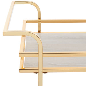 Lameris Stylish Two-Tier Bar Cart with Curved Handles for Elegant Entertaining and Storage Solutions