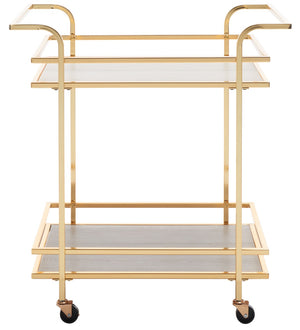Lameris Stylish Two-Tier Bar Cart with Curved Handles for Elegant Entertaining and Storage Solutions