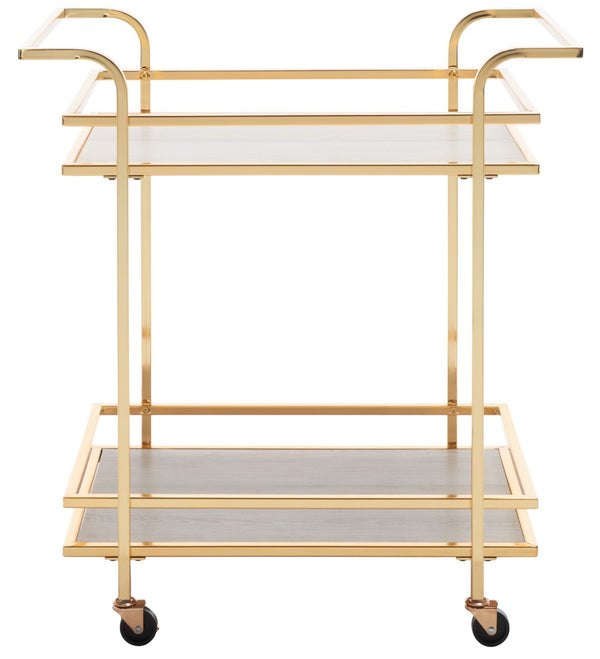 Lameris Stylish Two-Tier Bar Cart with Curved Handles for Elegant Entertaining and Storage Solutions