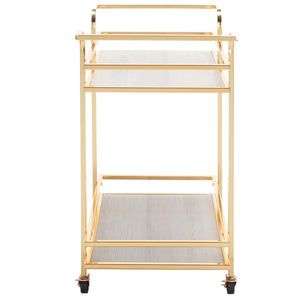 Lameris Stylish Two-Tier Bar Cart with Curved Handles for Elegant Entertaining and Storage Solutions