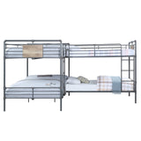 Cordelia Industrial / L Shape Bunk Bed Sandy Black, Dark Brone Hand-Brushed Finish BD00365-ACME