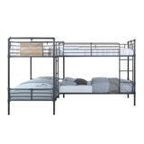 Cordelia Industrial / L Shape Bunk Bed Sandy Black, Dark Bronze Hand-Brushed Finish BD00370-ACME