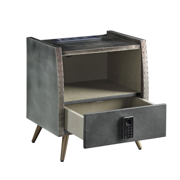 Doris Industrial Nightstand with USB Port & Electric Lock  BD00440-ACME