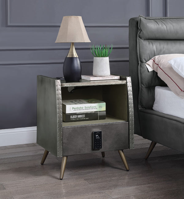 Doris Industrial Nightstand with USB Port & Electric Lock  BD00440-ACME