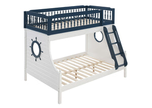 Farah Nautical/Coastal Twin/Full Bunk Bed Navy Blue & White Finish BD00493-ACME