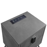 Doris Industrial Nightstand with USB Port & Electric Lock Gray BD00556-ACME