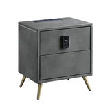 Doris Industrial Nightstand with USB Port & Electric Lock