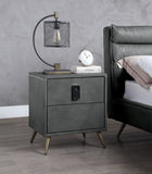 Doris Industrial Nightstand with USB Port & Electric Lock Gray BD00556-ACME