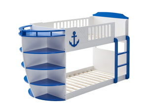 Neptune Youth/Children/Nautical Twin/Twin Bunk Bed w/Storage Shelves Wood, Veneer, Composite Wood BD00577-ACME