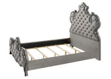 Perine Contemporary Queen Bed Gray Velvet(#AR108) BD01062Q-ACME