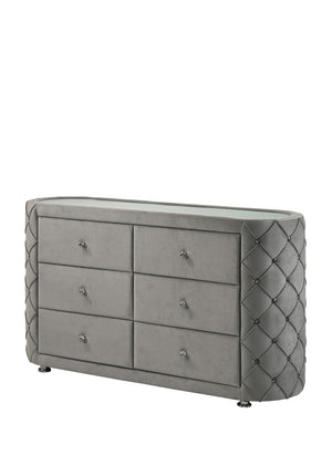 Perine Contemporary Dresser Gray Velvet(#AR108) BD01065-ACME