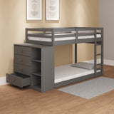 Gaston Transitional Twin/Twin Bunk Bed w/Cabinet  BD01372-ACME