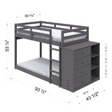 Gaston Transitional Twin/Twin Bunk Bed w/Cabinet  BD01372-ACME