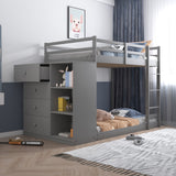 Gaston Transitional Twin/Twin Bunk Bed w/Cabinet  BD01372-ACME