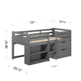 Fabiana Transitional Twin Loft Bed w/Storage  BD01375-ACME