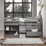 Fabiana Transitional Twin Loft Bed w/Storage  BD01375-ACME