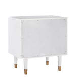 Two Drawer Geo Texture Nightstand White