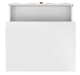 Two Drawer Geo Texture Nightstand White