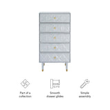 Five Drawer Geo Texture Chest, Grey