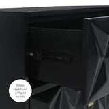 Six Drawer Geo Texture Dresser Black