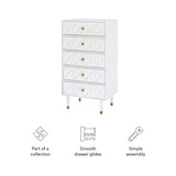 Five Drawer Geo Dresser Chest, White