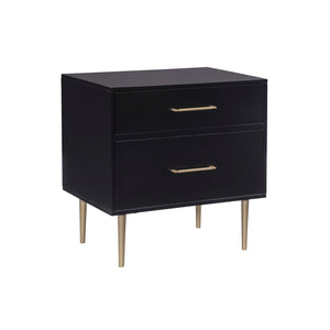 Gloria Two Drawer Night Stand Black