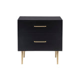 Gloria Two Drawer Night Stand Black