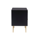 Gloria Two Drawer Night Stand Black