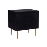 Gloria Two Drawer Night Stand Black