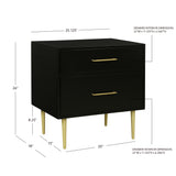 Gloria Two Drawer Night Stand Black