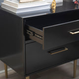 Gloria Two Drawer Night Stand Black