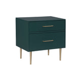 Gloria Two Drawer Night Stand Dark Green