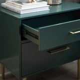 Gloria Two Drawer Night Stand Dark Green