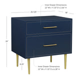 Gloria Two Drawer Night Stand Navy