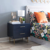 Gloria Two Drawer Night Stand Navy