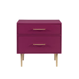 Gloria Two Drawer Night Stand Raspberry