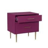 Gloria Two Drawer Night Stand Raspberry