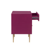 Gloria Two Drawer Night Stand Raspberry