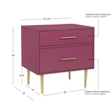 Gloria Two Drawer Night Stand Raspberry