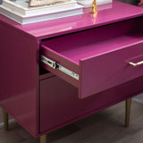 Gloria Two Drawer Night Stand Raspberry