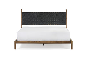 Cove Queen Bed - Black Leather