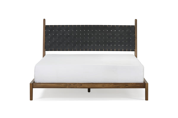 Cove Queen Bed - Black Leather