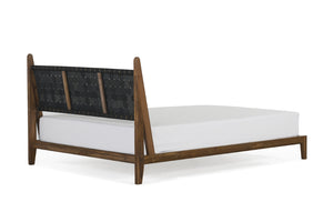 Cove Queen Bed - Black Leather