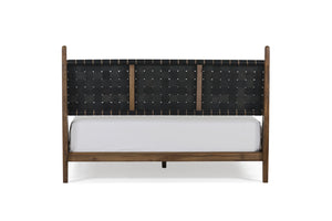 Cove Queen Bed - Black Leather