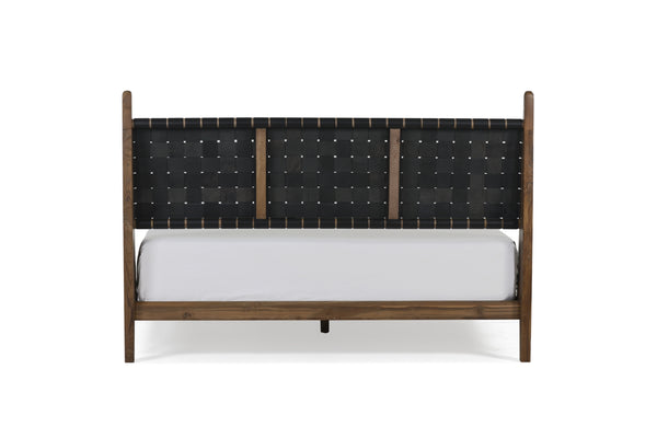 Cove Queen Bed - Black Leather