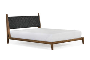 Cove Queen Bed - Black Leather