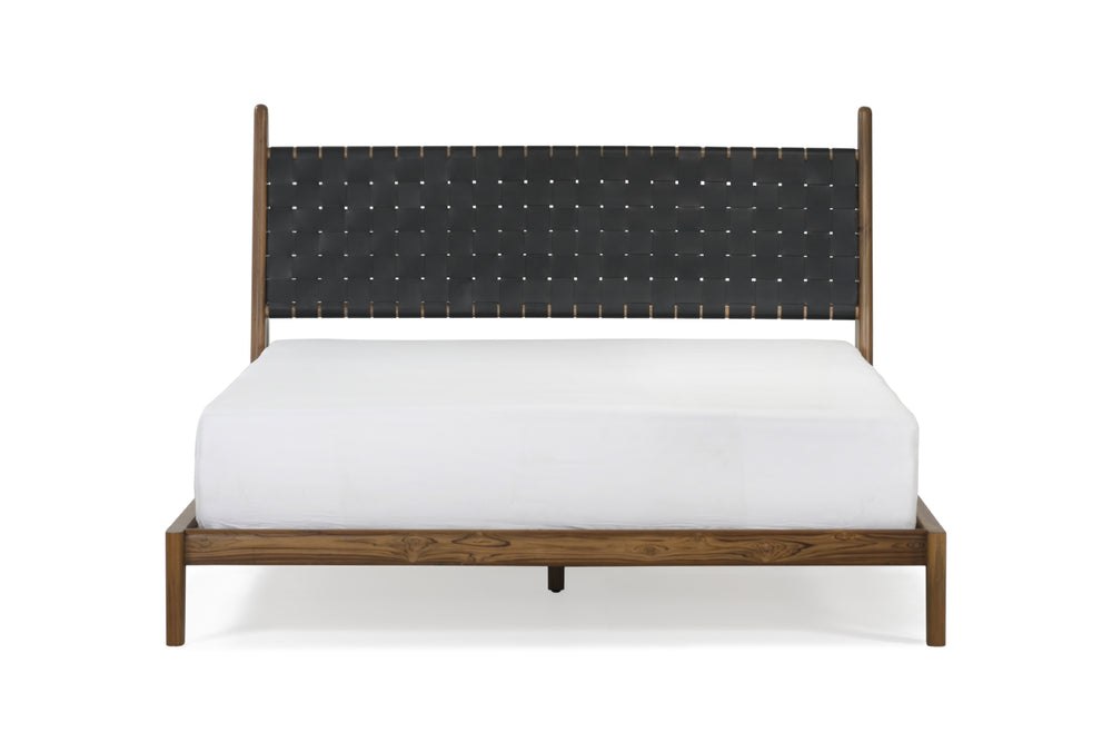 Cove King Bed - Black Leather