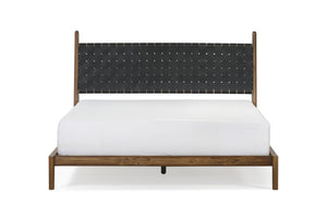 Cove King Bed - Black Leather